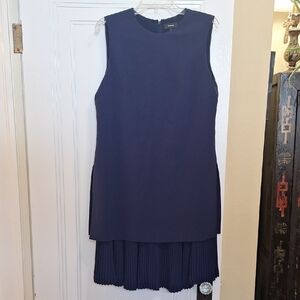 Theory Navy Sleeveless Midi Dress
